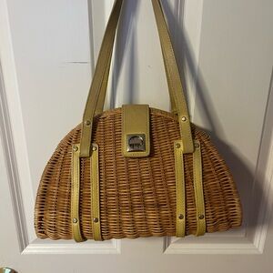 Kate Spade Elegant Vintage Tan Woven Handbag